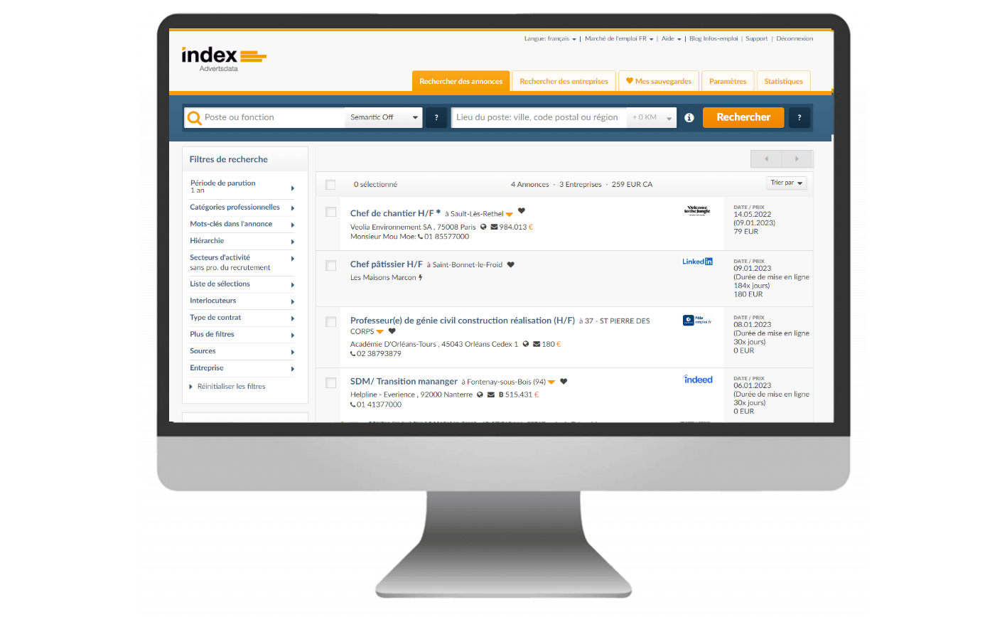 Anzeigendaten: Infoagent einrichten